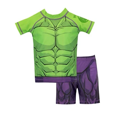 Image of Marvel Boys The Incredible Hulk Swim Set Green Age 5 6 Years