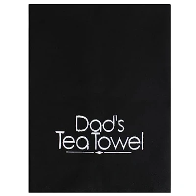Image of Dad and Grandad Kitchen Gift Tea Towel (Black) (Black, Dad)