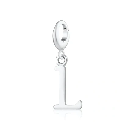 Image of Lily Charmed Sterling Silver Alphabet Letter Charm Uppercase L