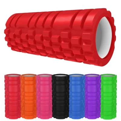 Image of Yoga Massager Foam Roller for Deep Tissue Muscle Massage, Trigger Point Grid Sports Massager, Fitness Gym Physio (RED)
