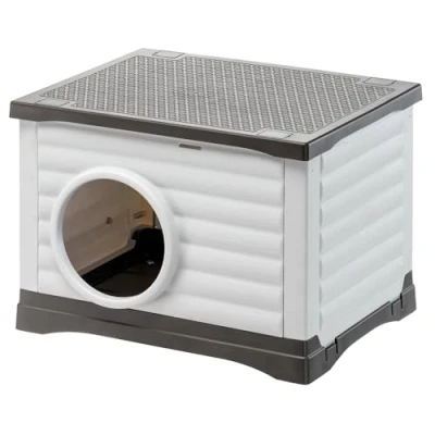 Image of Ferplast Dog kennel and Cat Outdoor Rabbit house Heavy Duty Plastic PETVILLA 60, 54 x 43 h 38,5 cm