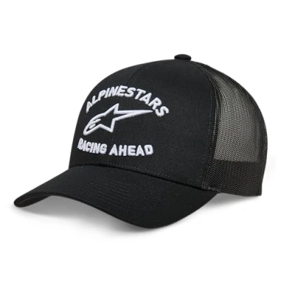 Image of Alpinestars Men&#039;s Heritage Trucker Hat Baseball Cap, Black/Black/White, One Size