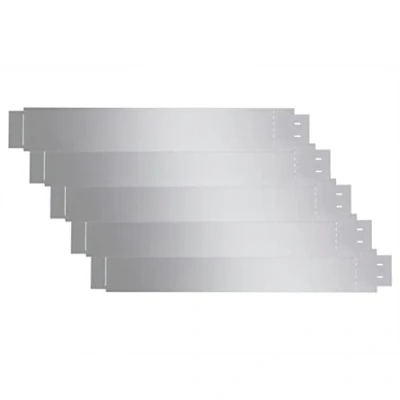 Image of vidaXL Set of 5 Lawn Fence Panels Flexible, Galvanised Steel, 100 x 14 cm Silver Finish, Sturdy and Rust Resistant, Easily Bends for Garden Decor