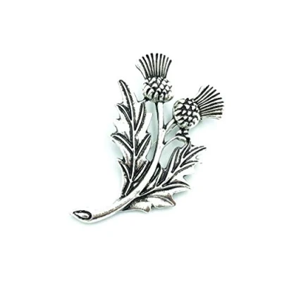 Image of Patch Nation Scotland Scottish Thistle Silver Cosplay Metal Fan Pin Badge Brooch