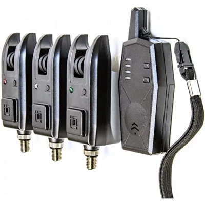 Image of Saber Z3 Bite Alarm Set 3 + 1 Adjustable Volume &amp; Tone LED Lights Compact Design Excellent Operating Range Speaker Wireless Function Carp Fishing Gear