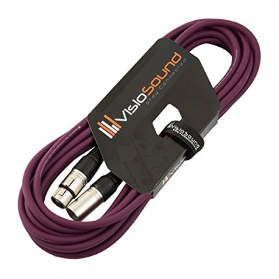 Image of Male to Female XLR Mic Lead/Balanced Microphone/Mic Patch Cable / 7 Colours 6m Purple