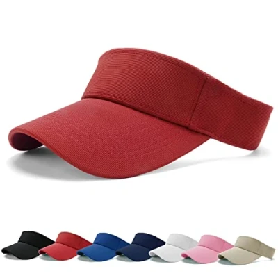 Image of BLURBE Sun Visor Cap Women Ponytail Baseball Cap, Sport Outdoor Plain Adjustable Twill Golf Tennis Hats for Men White