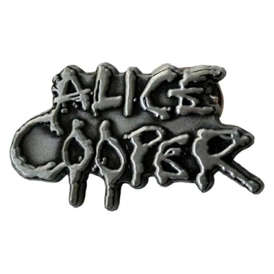 Image of Rock Off officially licensed products Alice Cooper Dripping Logo Pin Badge One Size