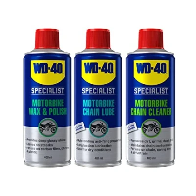 Image of WD 40 Unisex Adult Motorbike Bundle, Multi coloured, 400 ml (Pack of 3)
