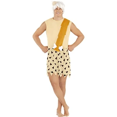 Image of Funidelia Bamm costume The Flintstones for man Flintstones, Cartoons, Caveman Costumes adults, accessory fancy dress &amp; props Halloween, carnival parties One Size Orange