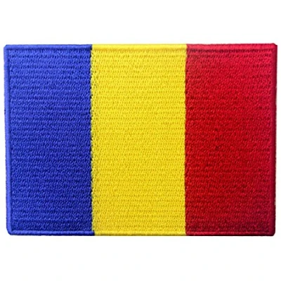 Image of Romania Flag Patch Embroidered Applique Romanian National Iron On Sew Emblem