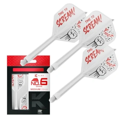 Image of Target Japan Scream K Flex Dart Flights and Shaft System, No.6 Pack of 3 Kflex All In One Flight, Player Edition Akito Yamagata Darts Accessories Stem Medium (33mm)