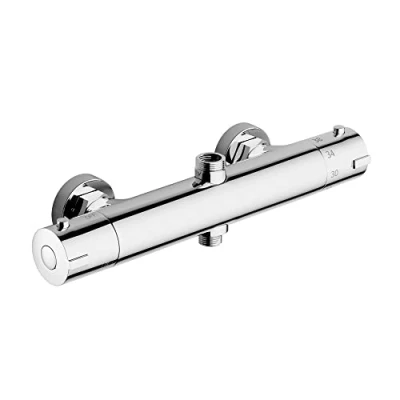Image of MORADO Thermostatic Shower Mixer Bar with Top Outlet 3/4&quot; G and Bottom 1/2&quot; G,Bar Shower,Round Shape,Brass, Chorme Finished, Wall Mounted