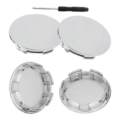 Image of RXKFIGX 4 Pcs Tyre Center Hub Cover for Auto Centre Caps 68mm Universal Wheel Cap Alloy Hubcaps Compatible A flat blade screwdriver is included