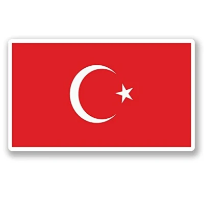 Image of 2 x 10cm/100mm Turkey Flag Vinyl SELF Adhesive Sticker Decal Laptop Travel Luggage Car Bike Sign Fun #5286