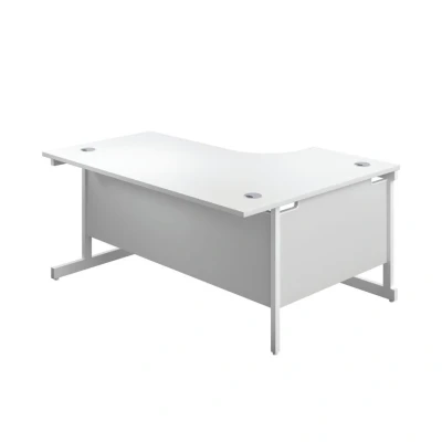 Image of First Left Hand Radial Desk 1800X1200mm White/White KF803218