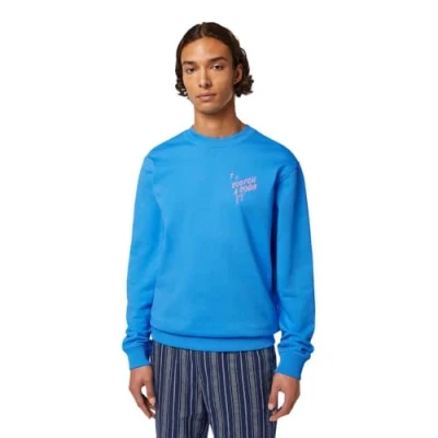 Image of Scotch &amp; Soda Regular FIT LEFT Chest LOGO Sweatshirt, Men&#039;s, Size: Large, Aqua blue
