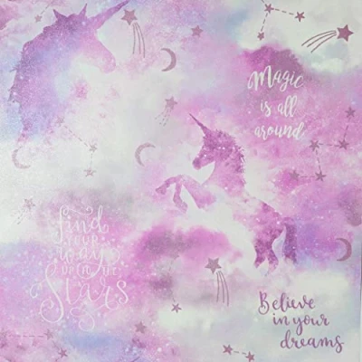Image of Arthouse Galaxy Unicorn Blush Multi 292901 Wallpaper