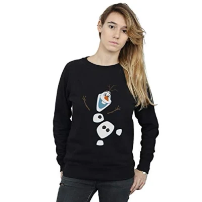 Image of Disney Women&#039;s Frozen Olaf Deconstructed Sweatshirt Black Large