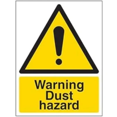 Image of V Safety Warning Dust Hazard Sign 150mm x 200mm Self Adhesive Vinyl