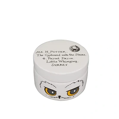 Image of Harry Potter Ceramic Trinket Box Round Hedwig With Lid 6cm Décor Owl