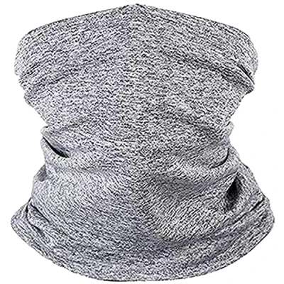 Image of Unisex Multifunctional Headwear Bandana Scarf Elastic Tube Magic Headband Neck Gaiter Balaclava Snood Face Mask UV Residence with 15 Filters for Fishing Hiking Running Cycling (Grey)