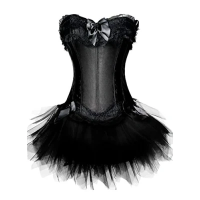 Image of KUOSE Women&#039;s Moulin Rouge Boned Corset Top Burlesque Fancy Dress Plus size S 6XL