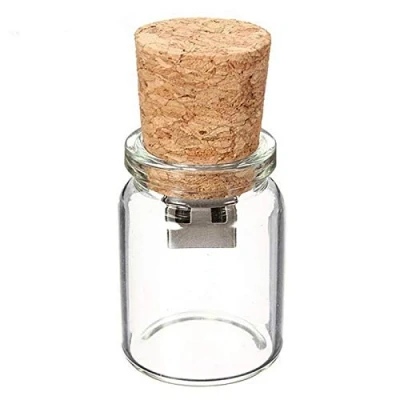 Image of Bottle 8GB USB Flash Pen Drive Memory Thumb Stick Data Storage Transparent Glass Cork