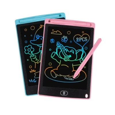 Image of 2PCS LCD Writing Board Drawing Screen 8.5 Inch Environmentally Friendly Bright Colourful Font Pad Educational Toy Gift for Children 3 6 Years Old Girls (2 Packs)