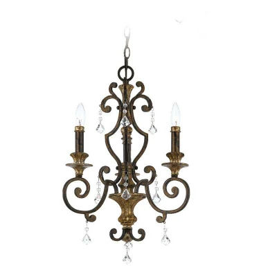 Image of Marquette Chandelier 3 Light Antique Bronze Finish, E14