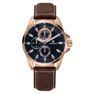 Image of Orphelia Men&#039;s Multi Dial Quartz Watch with Leather Strap OR71902