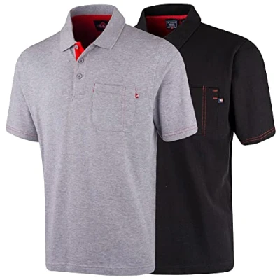 Image of Lee Cooper LCTS011 Men&#039;s Pique Polo Shirt, Grey Marl, L