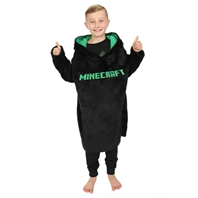 Image of Minecraft Fleece Warm Oversized Hoodie for Boys Girls Black