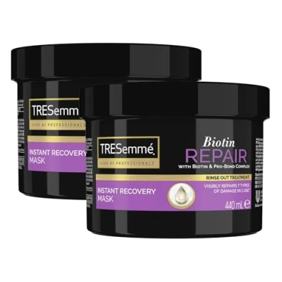 Image of TRESemme Biotin Repair Instant Recovery Hair Mask Rinse out Treatment with and Pro Bond Complex for Visible Repairs of Damaged Hair, 440ml Pack 2