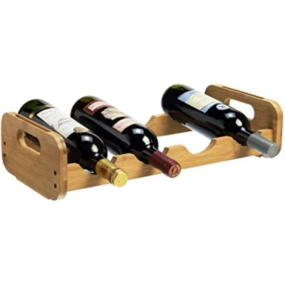 Image of RTA 4 Bottle Bamboo Open Modular Wine Rack