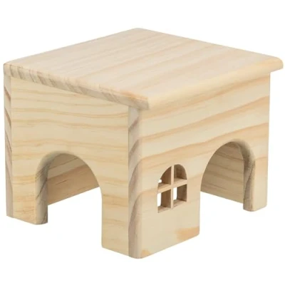 Image of Trixie Wooden House for Hamsters, Beige, 15 x 12 cm
