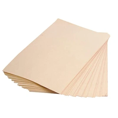 Image of Clairefontaine Ref 975001C Kraft Paper (25 Sheets) A4 (297 x 210mm) Sized Natural Brown, Smooth Side &amp; Ribbed Side, 120gsm Paper, Acid Free, pH Neutral