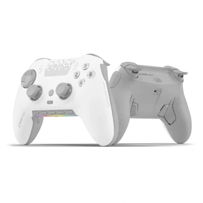 Image of SCUF ENVISION PRO Wireless PC Only Gaming Controller Anti Drift Thumbsticks Five Remappable G Keys Back Paddles Instant Triggers White
