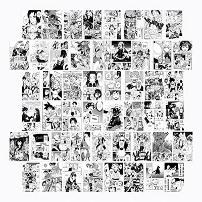 Image of WOONKIT Anime Posters for Room Aesthetic, Stuff, Bedroom Wall Dorm Decor, Manga Panels, Collage Kit, MHA Pack, Teen 50PCS 4X6 INCH