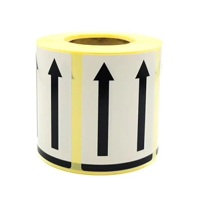 Image of MD Labels Warning on Roll 50 x 70 mm Pack of 500 Double Arrows Side Up This Way Symbol Can be Used for Shipping