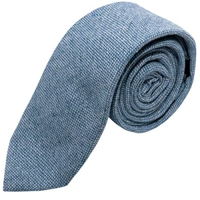 Image of King &amp; Priory Highland Weave Stonewashed Blue Tie