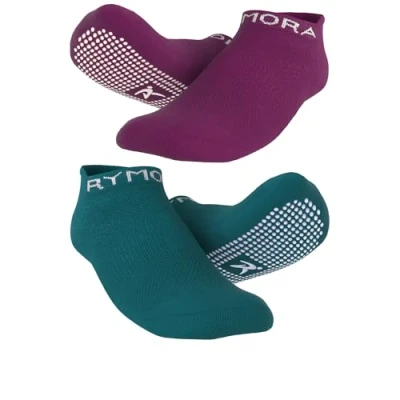 Image of Rymora Non Slip Grip Socks Pilates Yoga for Women Anti Sock Gym Grippy Ankle
