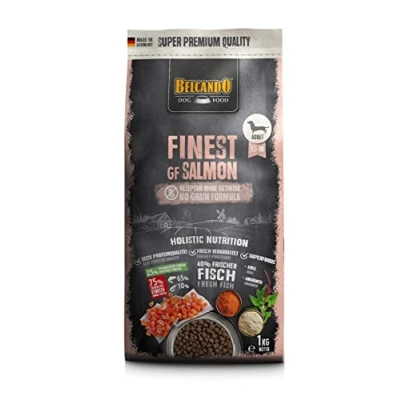 Image of Belcando Finest GF Salmon [1 kg] Grain Free Dog Food Dry for Small &amp; Medium Dogs Complete from 1 Year