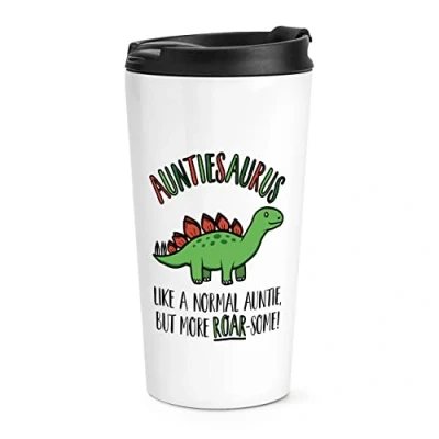 Image of Auntiesaurus Dinosaur Like A Normal Auntie But More Roarsome Travel Mug Cup