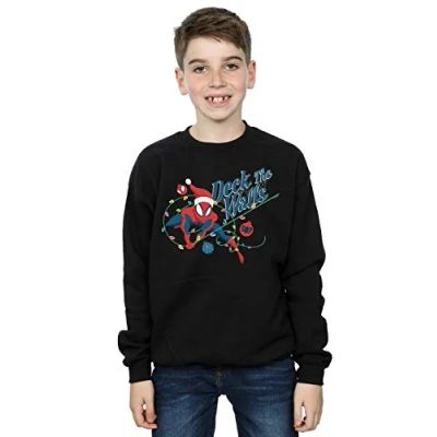 Image of Marvel Boys Spider Man Deck The Walls Sweatshirt Black 3 4 Years