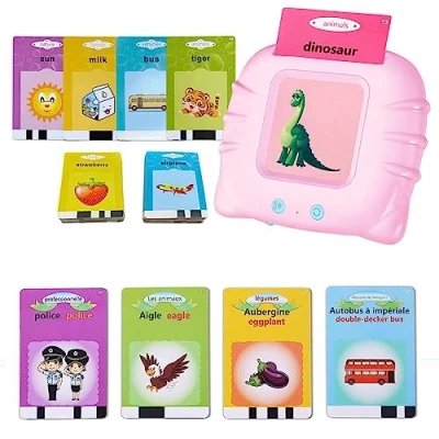 Image of Bambebe Talking Flash Cards, Educational Montessori Games 2 6 Years for Toddlers 1 3 4 5 Old 112 Sheets of 224 Words Gift Children from to