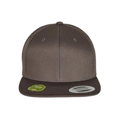 Image of Flexfit Unisex Organic Cotton Snapback Baseball Cap, dark grey, One Size UK