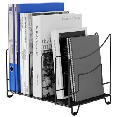 Image of EasyPAG Desktop A4 Office Desk File Holder Paper Organiser Magazine Storage Filing Rack,Black