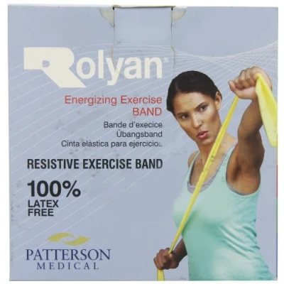 Image of Rolyan Energising Exercise Bands Latex Free, 50m, Black Extra Heavy, Elastic Band For Upper Body, Lower &amp; Core Exercise, Physical Therapy, Pilates, Home Workouts, Rehab, Fitness