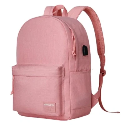 Image of SUPACOOL Lightweight Casual Laptop backpack for Men and Women, classic College Travel Work, Schulrucksack für Jungen, Mädchen und Teenager(pink)